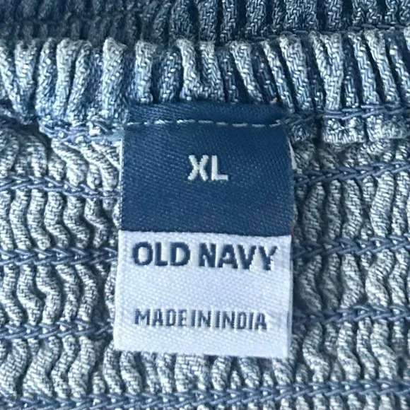 Old Navy Waist-Defined Puff-Sleeve Jumpsuit Denim - Picture 6 of 8